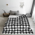 thumbnail image 5 of Honeii Black Tartan Plaid Print Fleece Blanket - Throw Blanket for Bed, Sofa, Couch, Camping, and Travel , Microplush Ultra Soft Warm Blanket-60"x50", 5 of 7