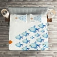 thumbnail image 2 of Ambesonne Saying Quilted Coverlet 3 Pcs, Think Differently Words, King Size, Orange Blue, 2 of 2