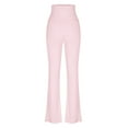 thumbnail image 5 of Uaswgudfs Women's Activewear High-Waisted Flare Yoga Leggings: Adjustable Waistband, Wide-Leg Design for Gym & Athletic Comfort Pink XS, 5 of 6
