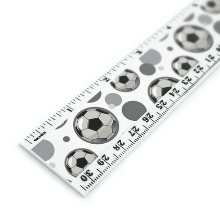 Soccer Ball Futbol Sport 12 Inch Standard and Metric Plastic Ruler