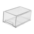 thumbnail image 2 of Organizador de escritorio con cajón, contenedor de almacenamiento de escritorio, acrílico, apilable, impermeable, organizador de mesa, estuche de Grande transparente, 2 of 9