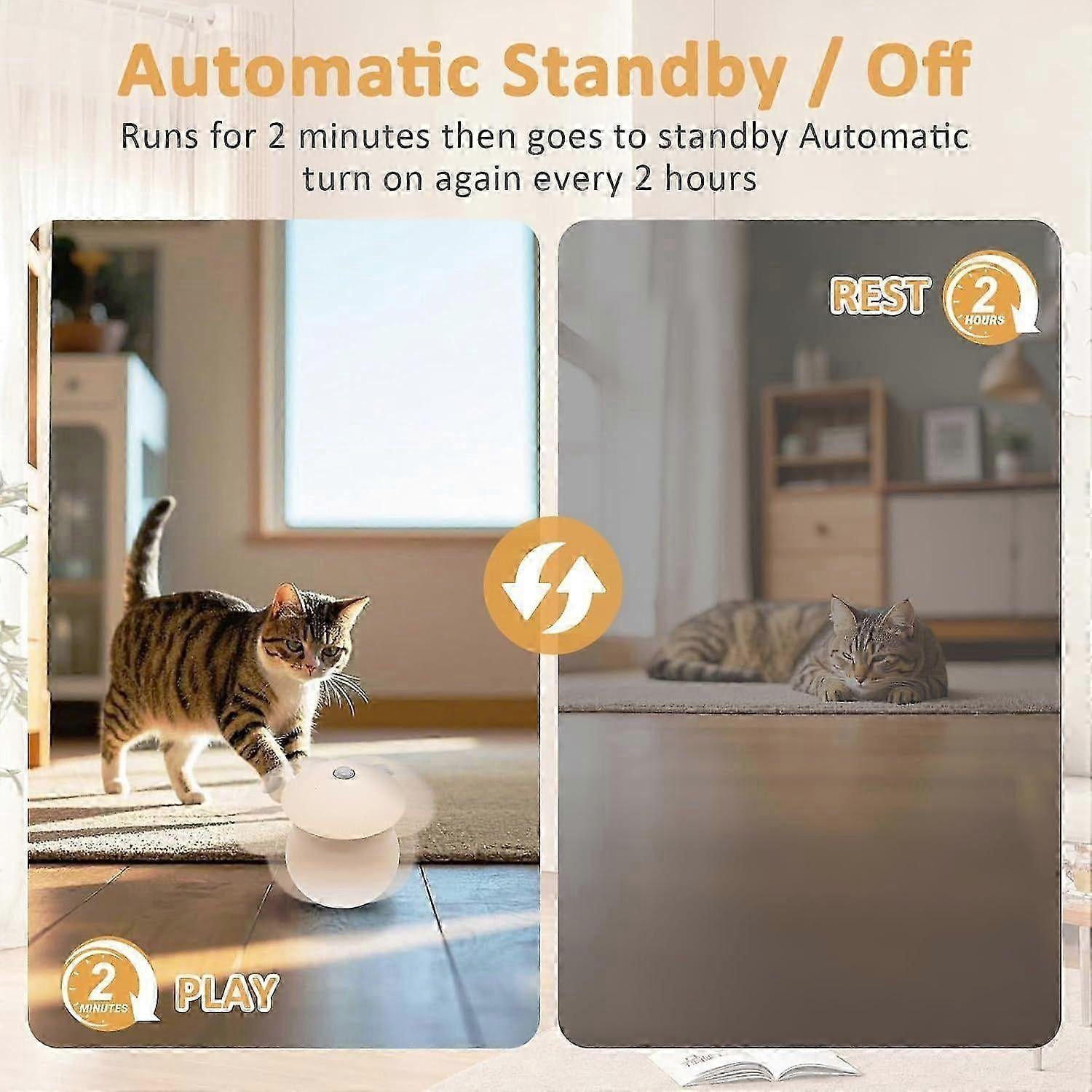 Laser Toys, Automatic Wireless Pet Lazer Toy for Indoor, Rechargeable Kitten