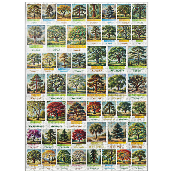 MyPuzzle - Collage: 50 State Trees Poster, Vol.1 - Premium 1000 Piece Jigsaw Puzzle for Adults