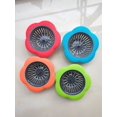 thumbnail image 1 of 4 Pack Creative Patterns Silicone Sink Strainer Kitchen,4.5" Diameter Easy Clean Plastic Sink Drain Filter Basket, 1 of 6