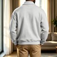 thumbnail image 4 of Daweinan Men's Quarter Zip Pullover Sweatshirt Loose Fit Long Sleeve Relaxed Fit Casual Athletic Top for Daily Wear Outdoor Work Sports, 4 of 5