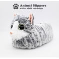 thumbnail image 4 of Onmygogo Indoor Fuzzy Winter Animal Cat Plush Slippers for Women and Men(Size 9-10.5, Gray), 4 of 7