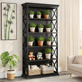 thumbnail image 6 of 5-Tier Industrial Art Bookcase with X-Pattern Sides, E0 Panels & Black Metal Frame, 34kg/Shelf Capacity, Open Shelving for Home/Office, 6 of 6