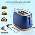 thumbnail image 3 of Toytexx 2-Slice Wide Slot Toaster, Stainless Steel, 6 Settings, Blue, 3 of 6