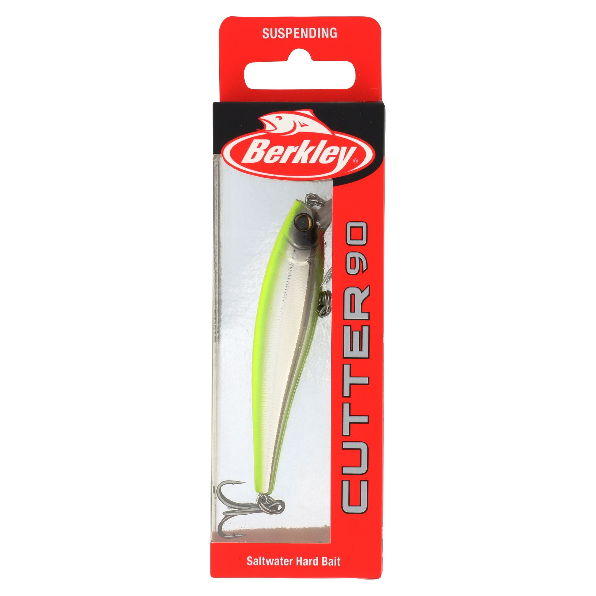 Berkley Cutter Saltwater, 3.5 in, Jerkbaits, Chrome/Chartreuse (1 Count)