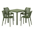thumbnail image 5 of WestinTrends Playa 5-Piece Outdoor Patio Metal Frame Dining Table Set with Stackable Patio Dining Chairs, Olive Green, 5 of 16