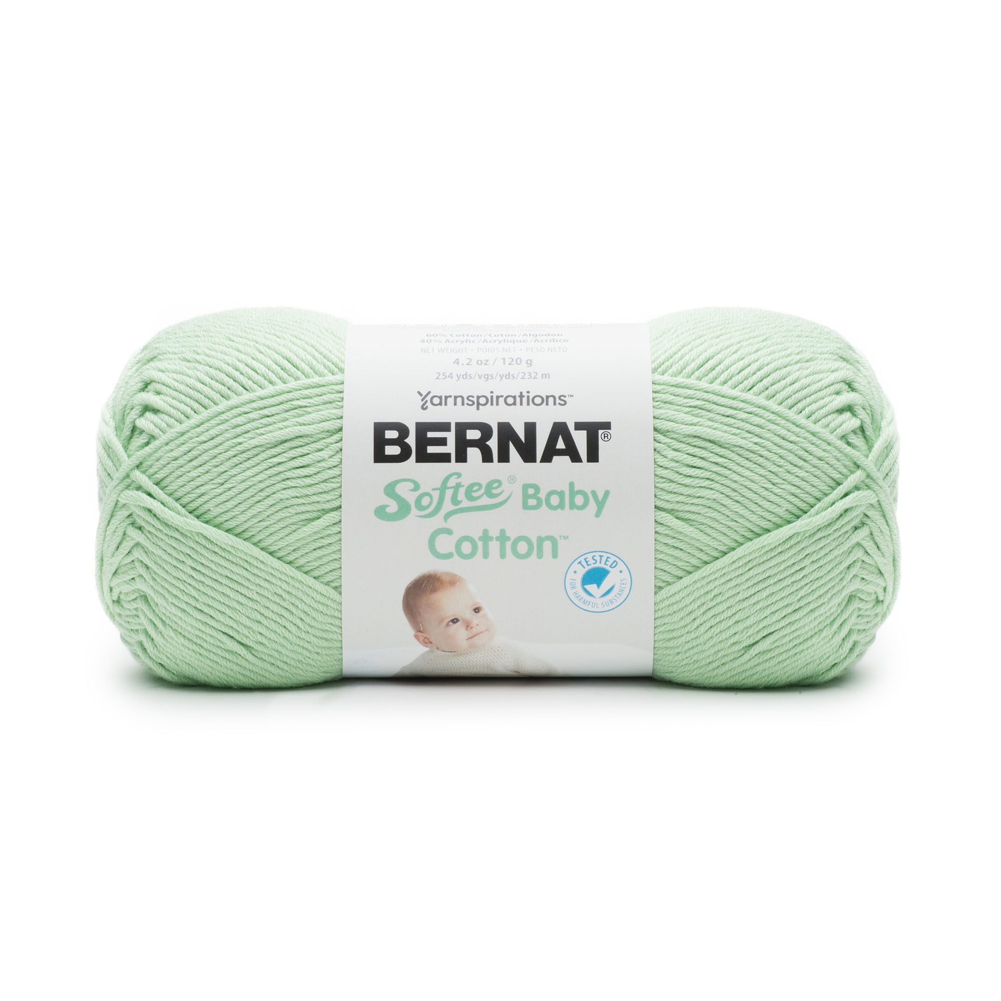 Bernat Cotton Softee Baby Yarn (120 g/4.2 oz), Jade Frost