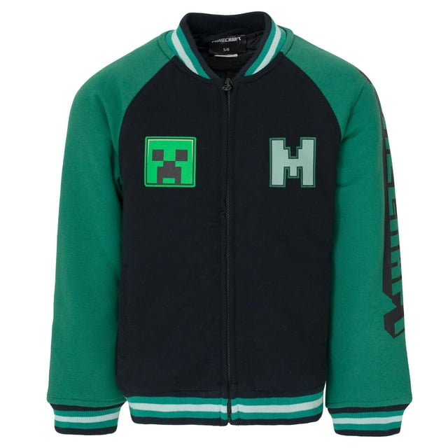 Chaqueta Minecraft Creeper Big Boys French Terry con cremallera