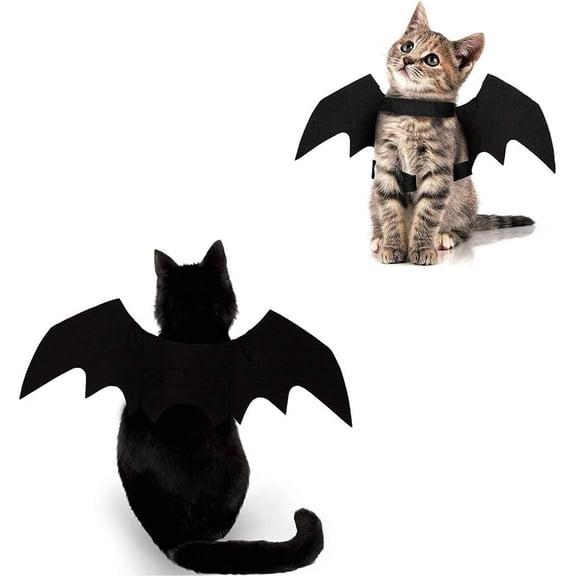 Halloween Dog Bat Wings Costume, Pet Halloween Cosplay Party Dress Up Clothes for Dogs and Cats