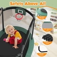 thumbnail image 4 of 4×6FT Toddler Trampoline for Kids 3+, SHINPT Kids Trampoline with 770lbs Weight Capacity, Mini Trampoline Indoor/Outdoor, Small Trampoline for Kids with Adjustable Gymnastics Bar and Basketball Hoop, 4 of 10