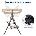 thumbnail image 3 of TROPOW 3-Seat Outdoor Porch Swing Chair with Adjustable Canopy & Thickened Cushions, Glider Bench with Non-Slip Feet & Strong Spring Hooks/UV Resistant/Waterproof/500 Lbs Capacity, 3 of 8