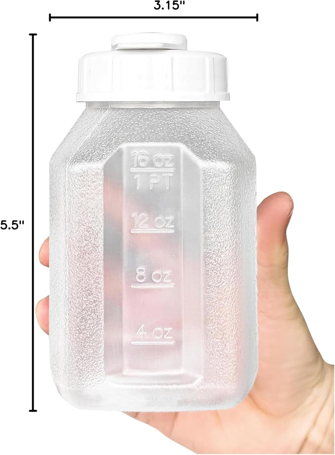16 fl. oz Water Bottle Refrigerator Shaker, Pitcher, Engraved Measurements, Mixer, Leak Resistance, BPA Free (2-Pack)