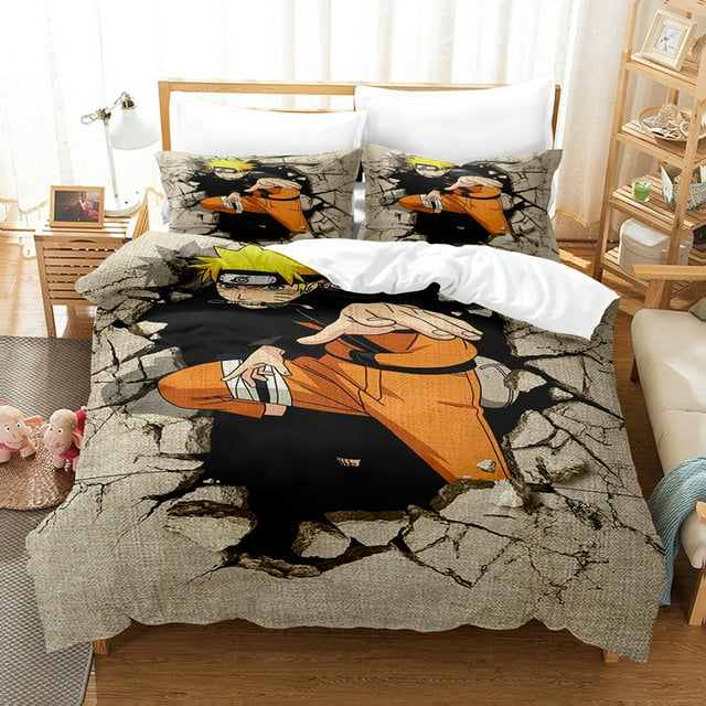 Naruto Kit de Literie, Housse de Couette, Impression 3D, Microfibre Douce, Housse de Couette-Semaine