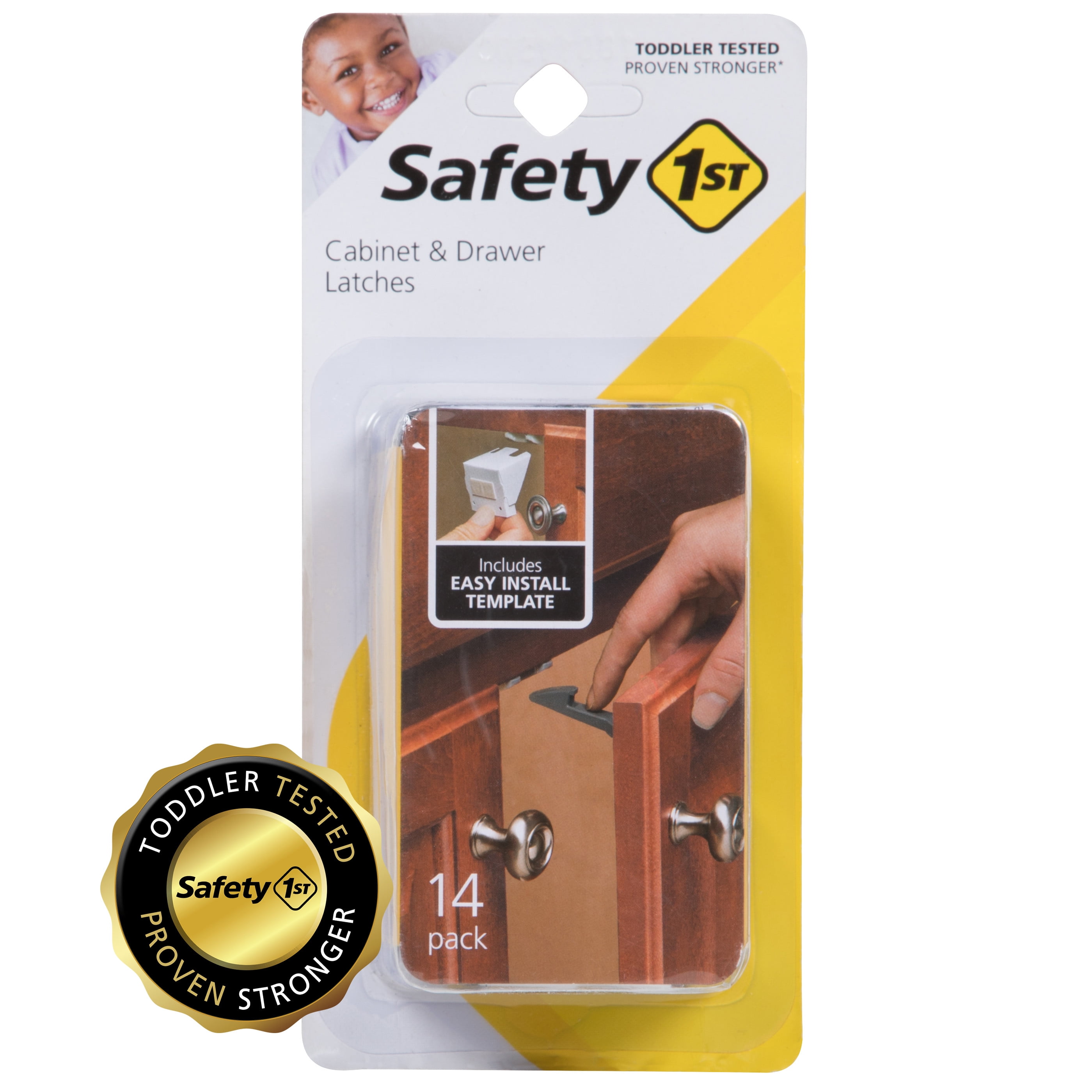 Safety 1st 14 Pack Wide Grip Cabinet Locks & Drawer Latches Child Proof 72321 
