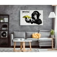 thumbnail image 3 of Banksy Canvas Wall Art Monkey with Banana Street Graffiti Large Canvas Prints for Living Room Bedroom Home Decorations Modern Stretched Framed Artwork 16x12 inch / 40x30 cm, 3 of 6