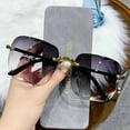 thumbnail image 2 of 2023 New Rimless Women's Sunglasses Fashion Gradient Lenses Sun glasses Lady Vintage Alloy Legs Classic Designer Shades UV400, 2 of 9