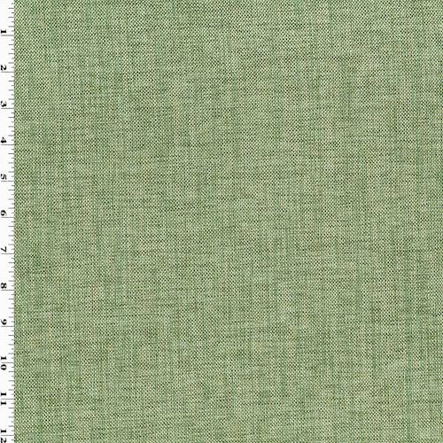 Pearl/Green/Multi Slub Texture Basketweave Decorating Fabric, Fabric By the Yard