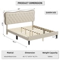 thumbnail image 2 of 2024 New Full/Queen Size Bed Frame, Button Tufted Upholstered Platform Bed Frame with Adjustable Headboard, Wood Slat Support, Non-Slip and Noise-Free, No Box Spring Needed, Easy Assembly, 2 of 7