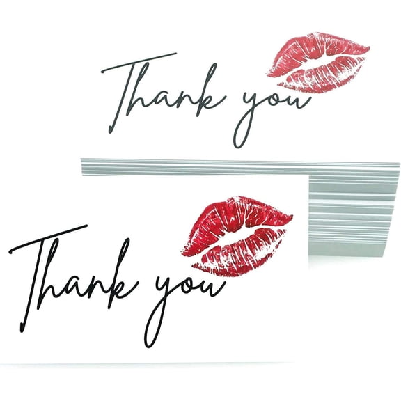 RXBC2011 Thank You for Your Purchase Cards red lips Kiss sweet Package Insert for online business Pack of 100