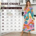 thumbnail image 7 of SEANATIVE Women's Sleepshirts Long Sleeve Cozy Button Front Nightshirt Long Length Pajama Dress Night Gown for Sleep Bedtime Home Relaxation, 2XL, Groovy Hippie Flower Daisy, 7 of 7