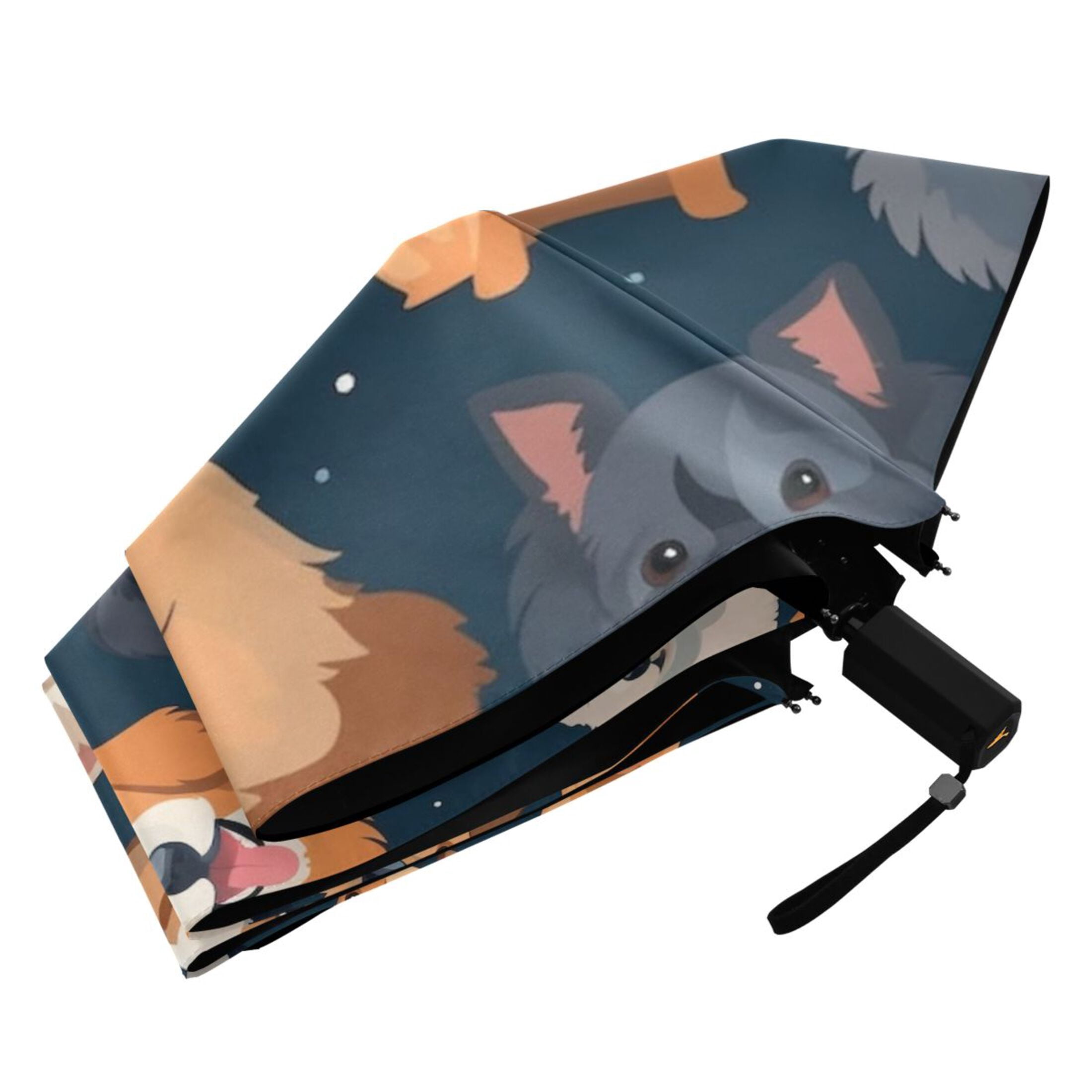 Various Happy Dogs Compact Sun Umbrella Windproof Travel Umbrellas for Rain Strong Portable UV Protection