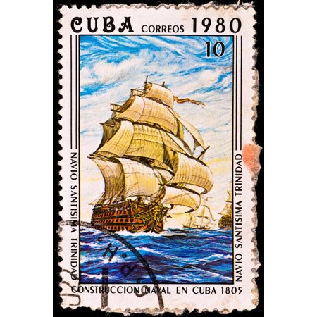 Nuestra Senora de la Santsima Trinidad Vintage Stamp Cool Wall Art Print Poster 12x18
