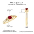 thumbnail image 5 of Rosec Jewels Ruby Diamond Engagement Ring for Women - Vintage Style Ring - AAA Quality Certified - with Jewelry Box, 18K Yellow Gold, US 5.00, 5 of 8