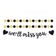 thumbnail image 3 of KAKOWELY 3 banderines decorativos con la frase "Te extrañaremos", ideal para despedidas de soltero o jubilación (1 banderín negro con letras y 2 banderines negros con puntos dorados redondos)., 3 of 4