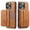 Brown, variant on Allytechgroup 2-in-1 Wallet Case for Apple iPhone 13 Pro Max, Detachable Cards Holder Magnetic Back Cover Premium PU Leather Shockproof Phone Case for Women Men, Black