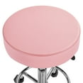 thumbnail image 4 of Alden Design Adjustable Leather Salon Stool with Wheels for Medical/Tattoo, Pink, 4 of 10