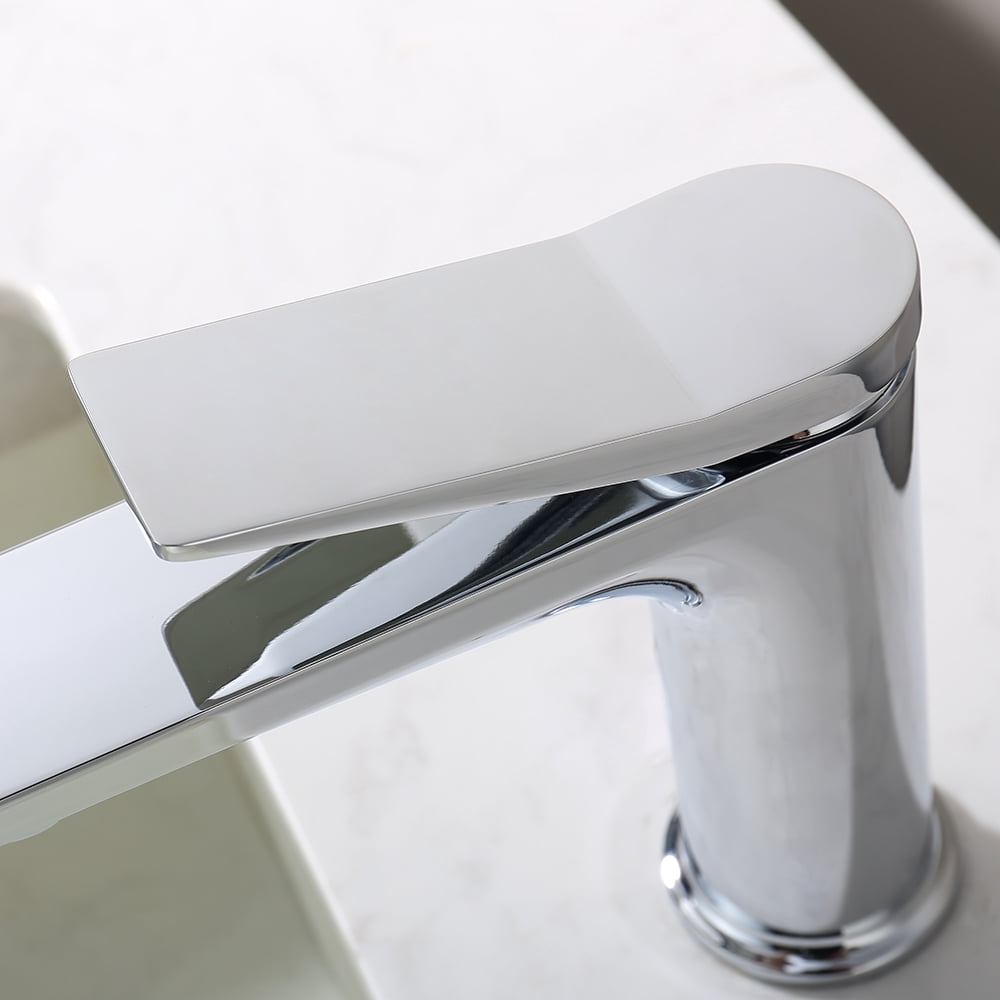 Chrome Single Hole Bathroom Faucet,Laundry Vanity Sink Faucet with Two 3/8" Hoses