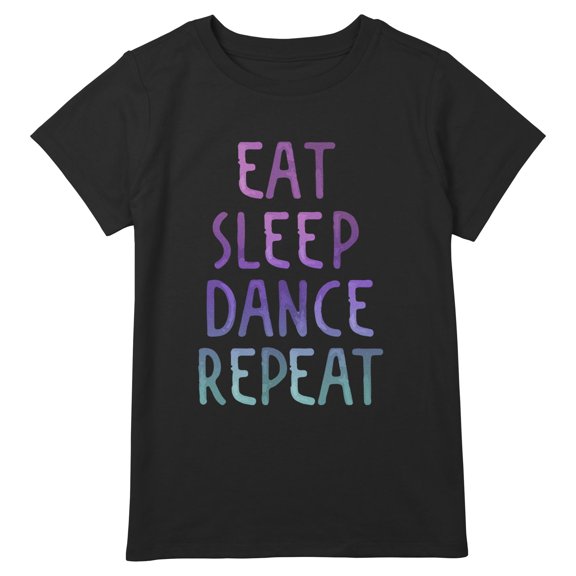 Girl's Lost Gods Eat Sleep Dance Repeat Watercolor Graphic T-Shirt