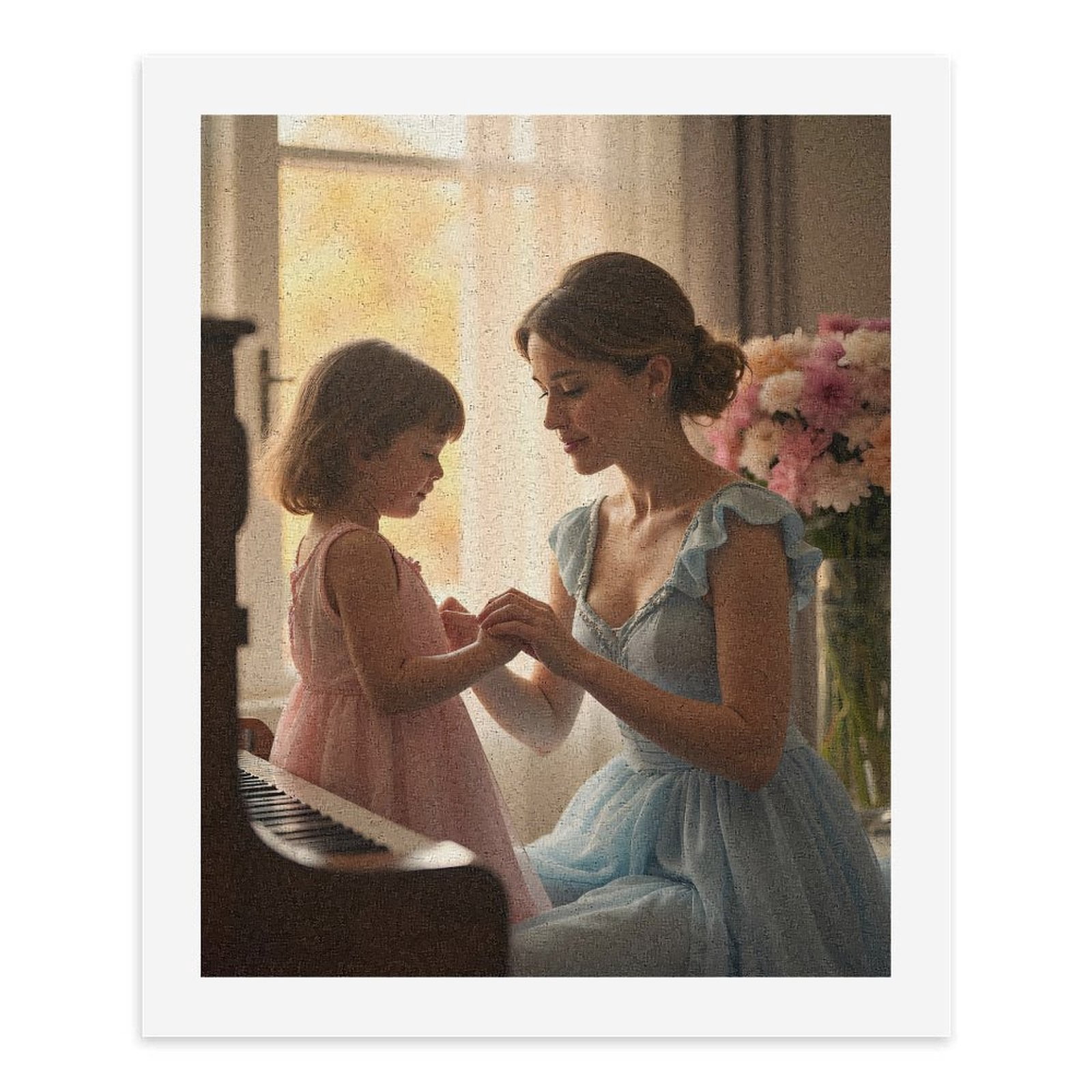 Paint By Numbers Kit for Adults Beginner - Gentle Moment At The Piano DIY Canvas Painting Kits for Adults, Frameless Paint By Number for Adults for Home Wall Decor 16x20 Inch
