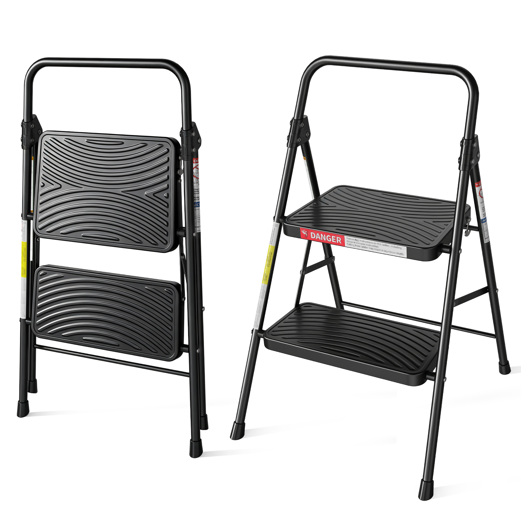 LevLad 2-Step Foldable Ladder with Anti-Slip Pedals