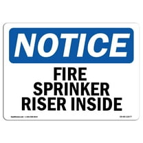 OSHA Notice Signs - Fire Sprinkler Riser Inside | Decal | Protect Your Business, Construction Site, Warehouse |  Made in the USA