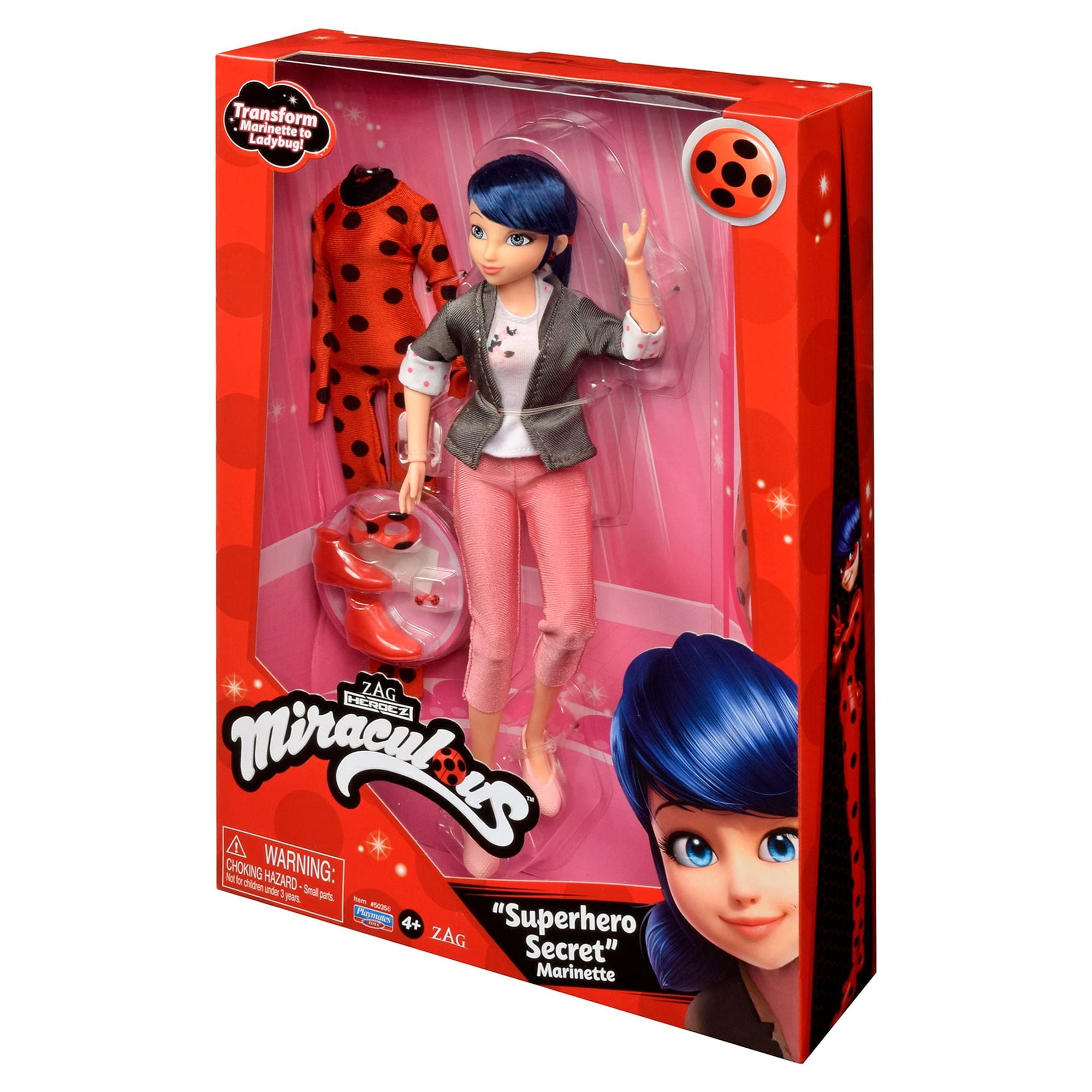 Playmates Miraculous Ladybug Superhero Secret Fashion Doll Set, 1