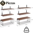 thumbnail image 3 of Repisas Flotantes de Pared, Juego de 6 Estantes Flotantes para Baño, Cocina, Sala y Dormitorio, Repisas de Almacenamiento, Decorativas y Resistentes para Organización del Hogar, 3 of 4