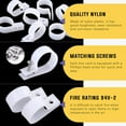 thumbnail image 3 of xianlin-60 Pack White 1 Inch Nylon Plastic R-Type Cable Clips Clamp Kit, Nylon Screw Mounting Cord Fastener Clips with 60 Pack Screws for Wire Management, 3 of 4