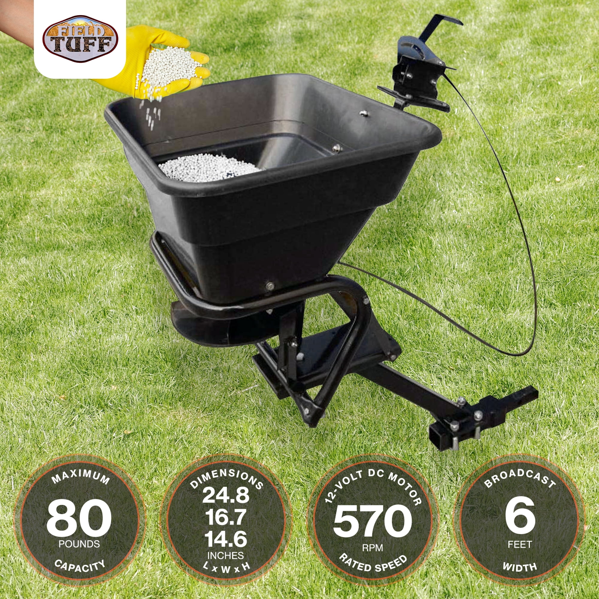 Field Tuff AS 80ATV12 Receiver Mount Spreader 80 lbs