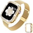 thumbnail image 2 of Compatible con Apple Watch Band con estuche, Women Girl Correa de malla de acero inoxidable Thin Silm Narrow Metal Reemplazo de pulsera con cubierta brillante para iWatch SE Series 6 5 4 Xemadio WMZL-1320-8, 2 of 8