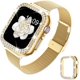 thumbnail image 2 of Compatible con Apple Watch Band con estuche, Women Girl Correa de malla de acero inoxidable Thin Silm Narrow Metal Reemplazo de pulsera con cubierta brillante para iWatch SE Series 6 5 4 Ormromra WMZL-1320-8, 2 of 8