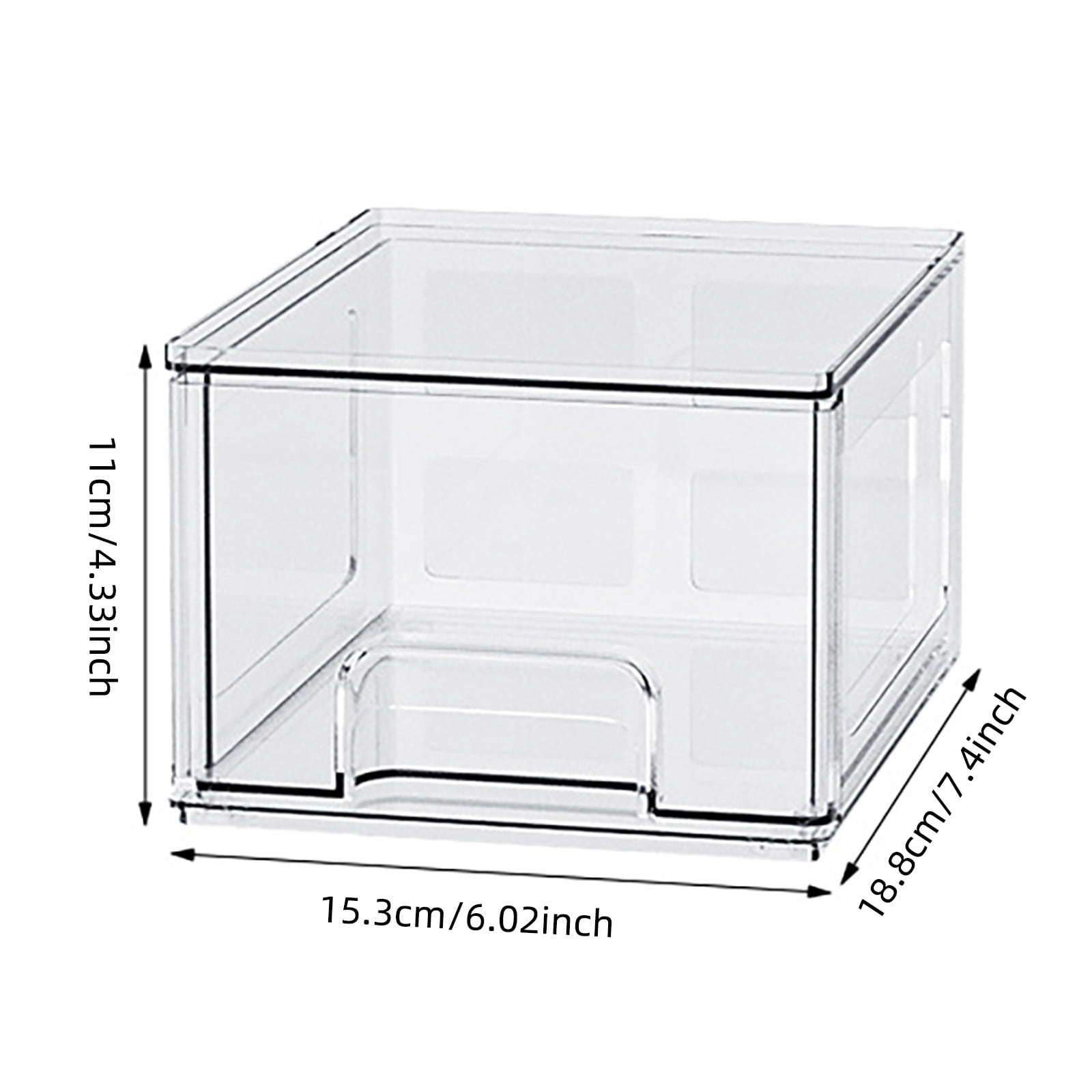 2 Pcs Stackable Storage Drawers, Tall X-Large - Clear | THE CRATE COLLECTION | Storage Bins With Drawers | Bathroom Organizers | Under Sink Organizer | Vanity Cabinet Home Organization