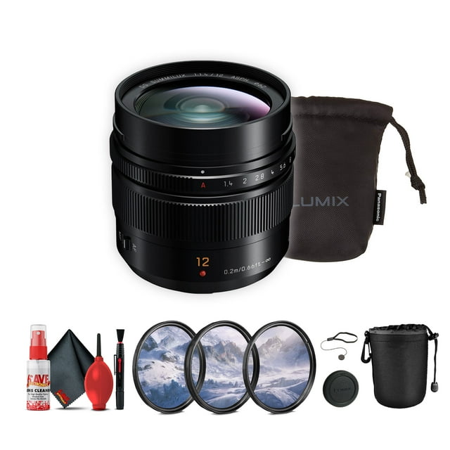 Panasonic Leica DG Summilux Objectif 12mm f/1.4 avec Accessoires