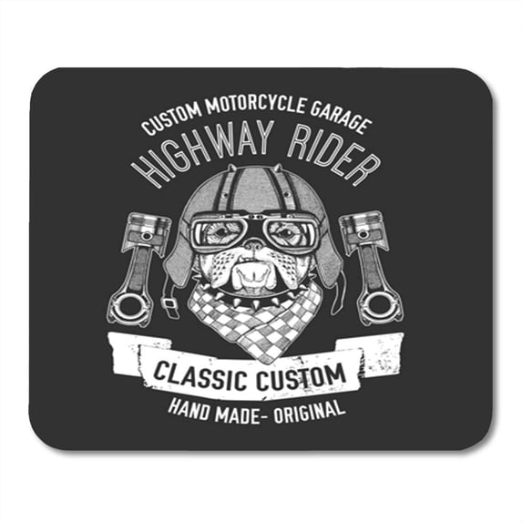 KDAGR Motorcycle Biker Saying with Dog for Garage Service Spare Parts Aero Club Mousepad Mouse Pad Mouse Mat 9x10 inch