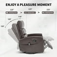thumbnail image 3 of Sesslife Manual Recliner Chair with Heat and Massage, 360° Swivel Rocker Recliner with Side Pockets for Living Room Bedroom, Glider Rocking Chair Single Ergonomic Lounge Chair, PU Leather, Brown, 3 of 7
