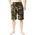 thumbnail image 2 of Bintangor Men's Pajama Shorts 100% Cotton Sleep Knit Elastic Waistband Lounge Wear pj Shorts 2 Pack Green Camo+Black XL, 2 of 7
